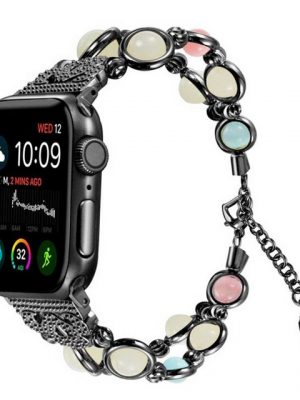 Favson Uhrenarmband "Band Kompatibel mit Apple Watch Armband 38mm/40mm/42mm Series 7/SE/6/5/4/3/2/1 Damen Mode Handgefertigtes Elastisches Stretch Perlenarmband Ersatzband Kompatibel für iWatch Serie"