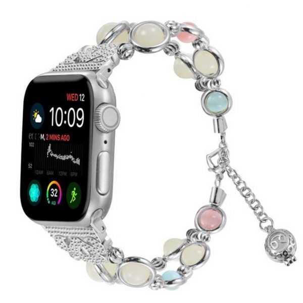 Favson Uhrenarmband "Band Kompatibel mit Apple Watch Armband 38mm/40mm/42mm Series 7/SE/6/5/4/3/2/1 Damen Mode Handgefertigtes Elastisches Stretch Perlenarmband Ersatzband Kompatibel für iWatch Serie"