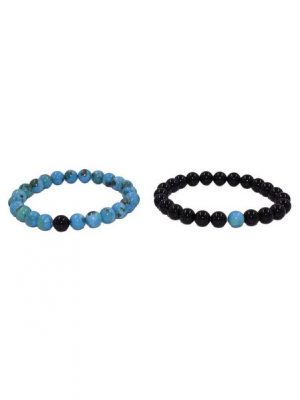 Firetti Armband Set "Partnerarmband" (Set, 2-tlg), Made in Germany - mit Howlith, Türkis oder Dalmatiner Jaspis und Onyx