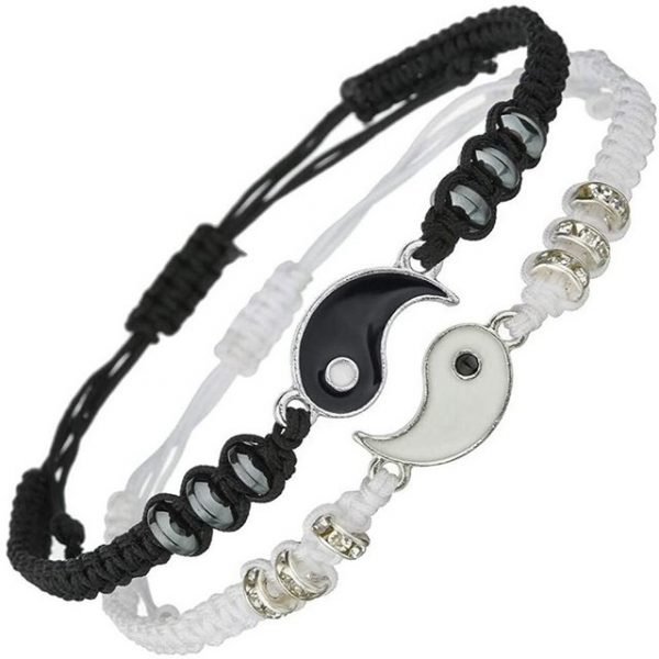 Fortunesn Armband "Armband,2 Matching Yin Yang Verstellbare Schnur Armband Freundschaft Bangle Pärchen Armband, Personalisierte Armbänder für Paare und Bester Freund" (2-tlg)