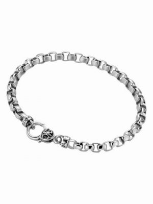 GIORGIO MARTELLO MILANO Armband "eckige Glieder, gebürstet / glanz, Silber 925"