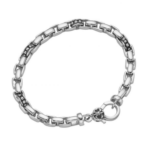 GIORGIO MARTELLO MILANO Armband "eckige Glieder, teilweise geschwärzt, Silber 925"