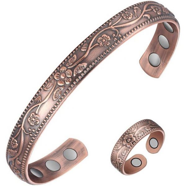 GLiving Armband "Magnetisches Kupfer-Armband für Arthritis, Männer und Frauen, Armreif mit starken Magneten" (2-tlg)
