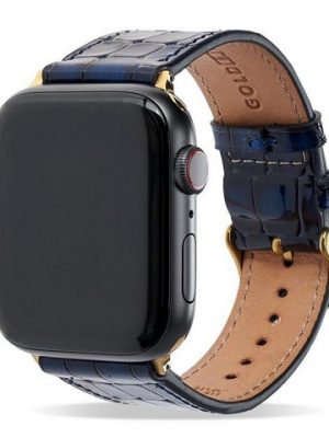 GOLDBLACK Smartwatch-Armband "Apple Watch Armband Milano blau (Adapter gold)"