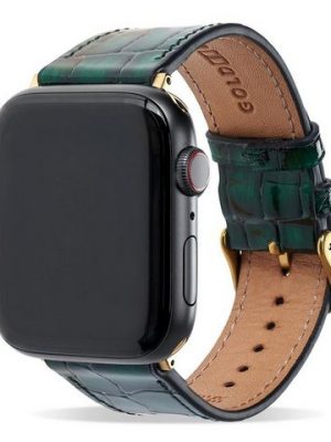 GOLDBLACK Smartwatch-Armband "Apple Watch Armband Milano grün (Adapter gold)"