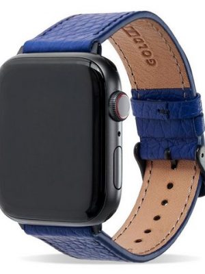 GOLDBLACK Smartwatch-Armband "Apple Watch Armband Nappa blau (Adapter schwarz)"