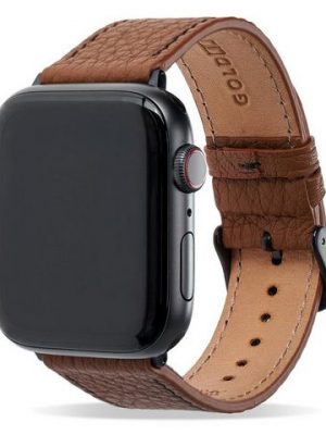 GOLDBLACK Smartwatch-Armband "Apple Watch Armband Nappa braun (Adapter schwarz)"