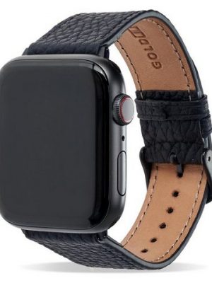 GOLDBLACK Smartwatch-Armband "Apple Watch Armband Nappa schwarz (Adapter schwarz"