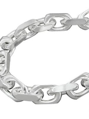 Gallay Armband "Armband 8x8mm Ankerkette 4x diamantiert Silber 925 23cm"