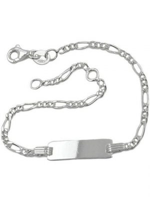 Gallay ID Armband "für Kinder 2,2mm Figarokette Gravurplatte 21x5mm Silber 925 16cm"