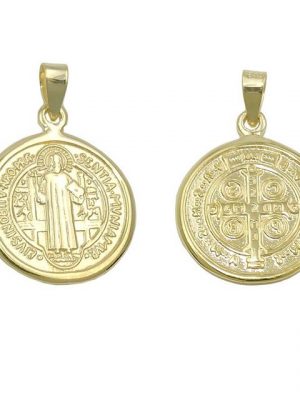 Gallay Kettenanhänger "kleiner Anhänger Medaille St. Benedikt glänzend 9Kt GOLD"