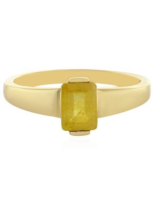 Gelber Madagaskar-Saphir-Silberring
