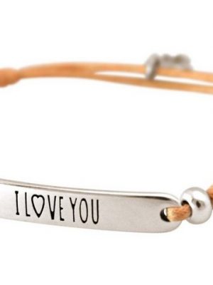Gemshine Armband mit Gravur "I LOVE YOU", Made in Germany