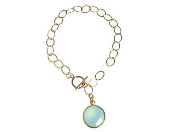 Gemshine Charm-Armband "Aquagrün Chalcedon CANDY", Made in Germany