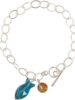 Gemshine Charm-Armband "Blauer Fisch", Made in Germany