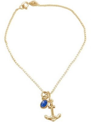 Gemshine Charm-Armband "Maritim Nautics Anker mit Saphir", Made in Spain