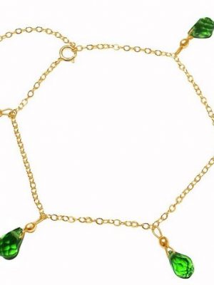 Gemshine Charm-Armband "Peridot Tropfen", Made in Germany