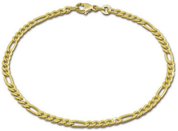 GoldDream Goldarmband "GDA0059Y GoldDream 19cm Armband Figaro diamantiert" (Armband), Damen, Herren Armband (Figaro) ca. 19cm, 333 Gelbgold - 8 Karat, Farbe: gold