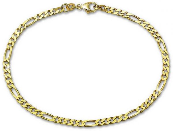 GoldDream Goldarmband "GDA0169Y GoldDream 19cm Armband Figaro diamantiert" (Armband), Damen, Herren Armband (Figaro) ca. 19cm, 333 Gelbgold - 8 Karat, Farbe: gold