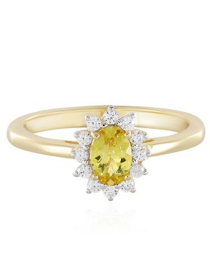 Goldener Apatit-Silberring