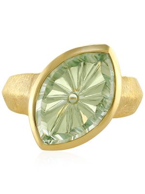 Grüner Amethyst-Silberring