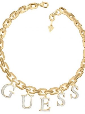 Guess Kette mit Anhänger "Bold Logo Charm Goldfarben"