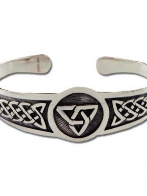 HOPLO Silberarmband "Armreif massiv 925er SIlber keltischer Knoten 24mm breit Armband Armkette"