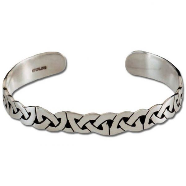 HOPLO Silberarmband "Armreif massiv 925er SIlber keltischer Knoten breit 11mm Armband Armkette"