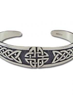 HOPLO Silberarmband "Armreif massiv 925er SIlber keltischer Knoten breit 20mm Armband Armkette"