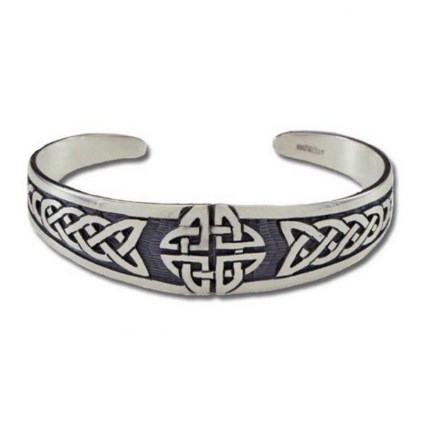 HOPLO Silberarmband "Armreif massiv 925er SIlber keltischer Knoten breit 20mm Armband Armkette"
