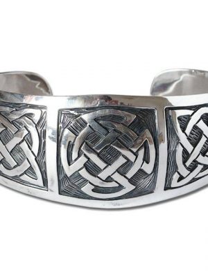 HOPLO Silberarmband "Armreif massiv 925er SIlber keltischer Knoten breit 29mm Armband Armkette"