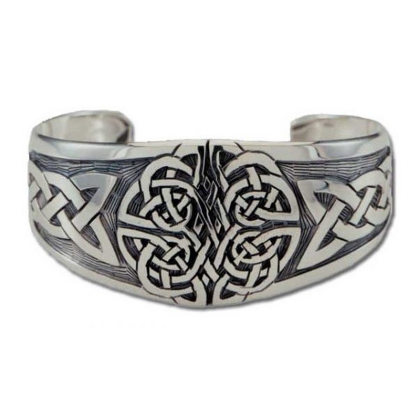 HOPLO Silberarmband "Armreif massiv 925er SIlber keltischer Knoten breit 30mm Armband"