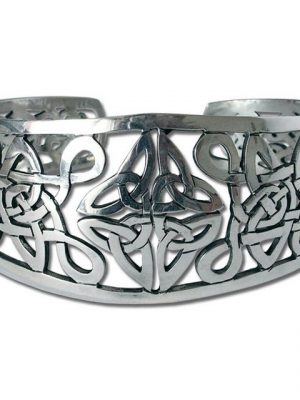 HOPLO Silberarmband "Armreif massiv 925er SIlber keltischer Knoten breit 35mm Armband Armkette"