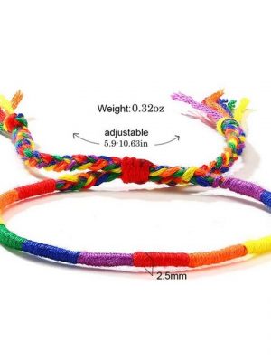 Haiaveng Freundschaftsarmband "2Pcs Woven Couple Weave Rainbow LGBT Pride Bracelet for Gay Lesbian Bisexual LGBTQ Braided Rope Friendship Bracelet Adjustable,geflochten Armband"