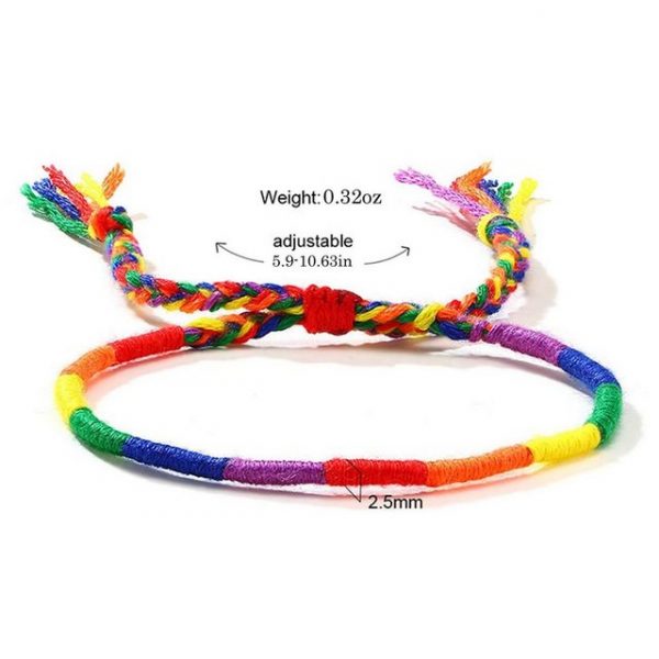 Haiaveng Freundschaftsarmband "2Pcs Woven Couple Weave Rainbow LGBT Pride Bracelet for Gay Lesbian Bisexual LGBTQ Braided Rope Friendship Bracelet Adjustable,geflochten Armband"