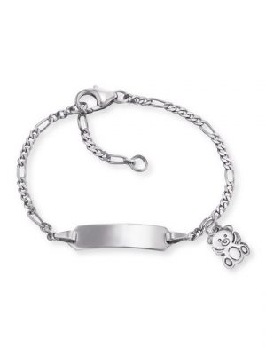 Herzengel Perlenarmband "Herzengel ID-Armband HEB-ID-TEDDY Silber Teddy"