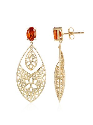 Hessonit-Granat-Goldohrringe (Ornaments by de Melo)