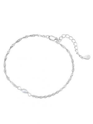 Hey Happiness Perlenarmband "Perle Armband Silber", Filigrane Armkette aus 925 Sterling Silber, Hochzeitschmuck