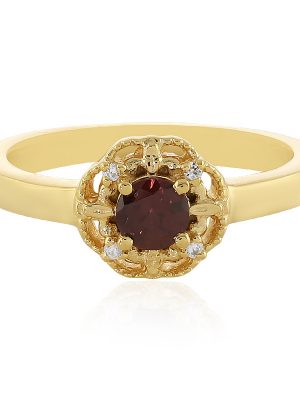 Himbeer-Zirkon-Silberring
