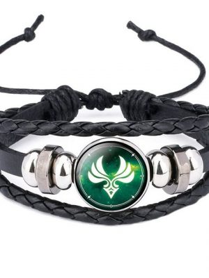 Housruse Armkette "Armbänder, Verstellbares Genshin Impact-Armband Leuchtarmband Element Leuchtarmband God's Eye Time Gem Armband von Feuer, Eis, Wind, Donner"