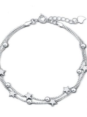 Housruse Armketten Set "Damen Stern Armband Sterling Silber Verstellbare Stern Armbänder Schmuck Geschenke für Frauen Mädchen"
