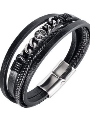 Housruse Lederarmband "Lederarmband Herren, geflochtene Armbänder, mit Magnetverschluss"