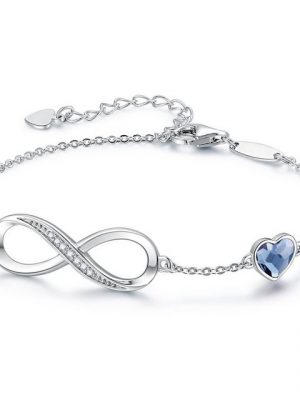 Housruse Schmuckset "Armband Damen 925 Sterling Silber Herz Kristallen Verstellbar Geburtstags Weihnachten Geschenkfür Sie Frauen Freundin mama"