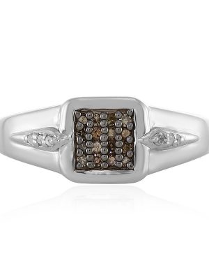 I2 Champagner-Diamant-Silberring