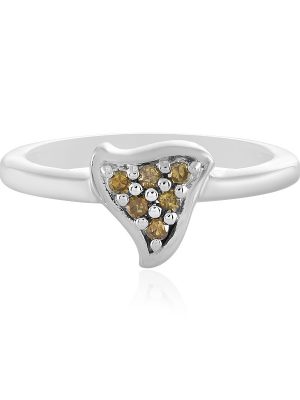 I3 Champagner-Diamant-Silberring