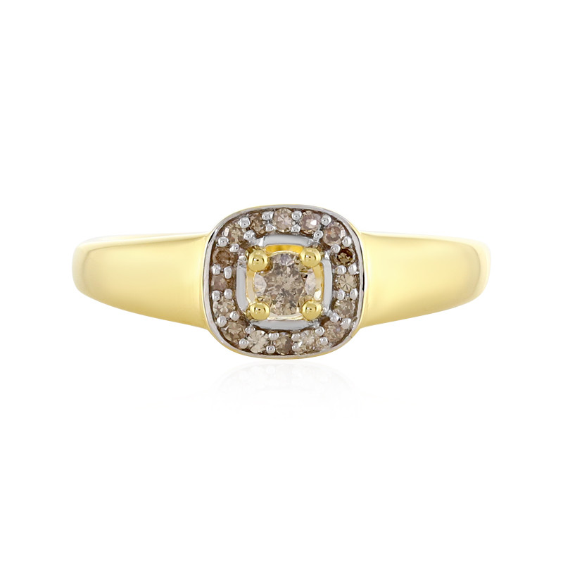 I4 Champagner-Diamant-Silberring