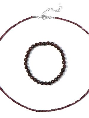 Indischer Granat-Silberset