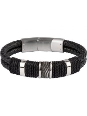 Jacques Lemans Armband "Jacques Lemans Herren-Armband Leder, Edelstahl", trendig