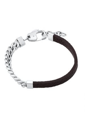 Joop! Edelstahlarmband "für Herren, Edelstahl, Leder" (Armband, 1-tlg)