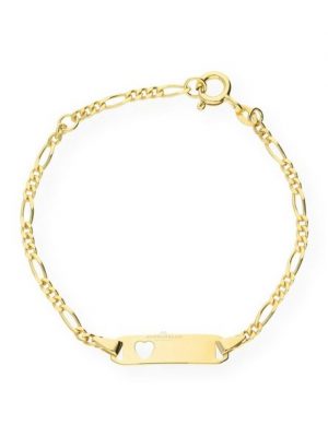JuwelmaLux Goldarmband "Kinder-Armband Gold Herz Kinder Armschmuck" (1-tlg), Kinder-Armband mit Gravurplatte Gelbgold 333/000, inkl. Schmuckschachtel
